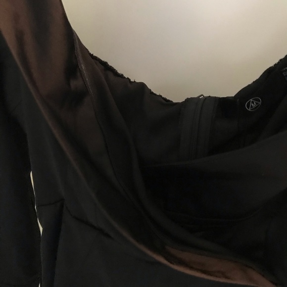 🎀NWT Missguided Satin Bardot Tie Dress in Black MISSING BELT Size 8 - Picture 6 of 14